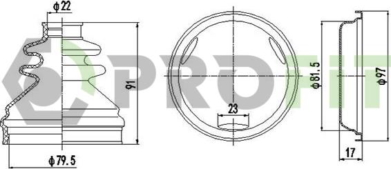 Profit 2810-0015 XLB - Bellow, drive shaft autospares.lv