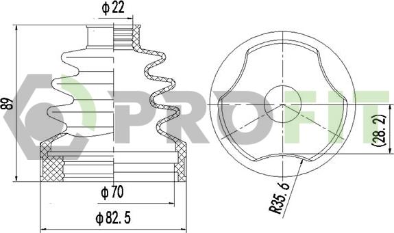 Profit 2810-0034 XLB - Bellow, drive shaft autospares.lv