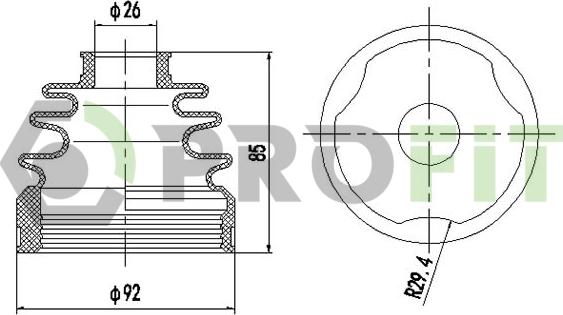 Profit 2810-0032 XLB - Bellow, drive shaft autospares.lv