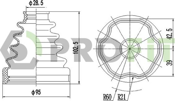 Profit 2810-0024 XLB - Bellow, drive shaft autospares.lv