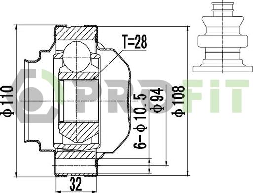 Profit 2810-3036 - Joint Kit, drive shaft autospares.lv