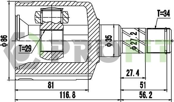 Profit 2810-2059 - Joint Kit, drive shaft autospares.lv