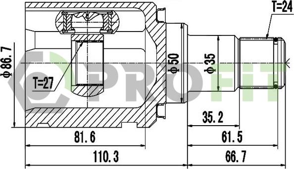 Profit 2810-2086 - Joint Kit, drive shaft autospares.lv