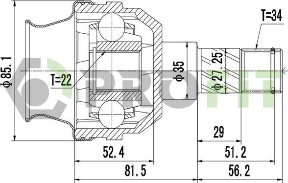 Profit 2810-2030 - Joint Kit, drive shaft autospares.lv