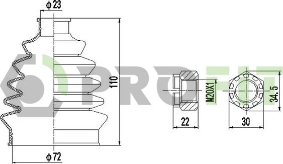 Profit 2710-0009 XLB - Bellow, drive shaft autospares.lv