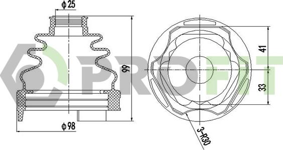 Profit 2710-0002 XLB - Bellow, drive shaft autospares.lv