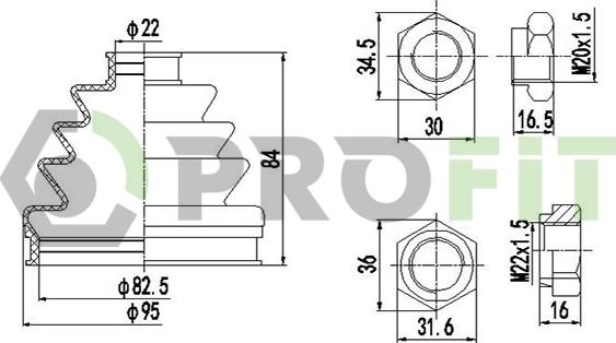 Profit 2710-0027 XLB - Bellow, drive shaft autospares.lv