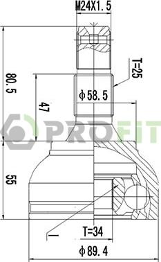 Profit 2710-1455 - Joint Kit, drive shaft autospares.lv