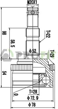 Profit 2710-1400 - Joint Kit, drive shaft autospares.lv