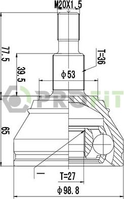 Profit 2710-1428 - Joint Kit, drive shaft autospares.lv