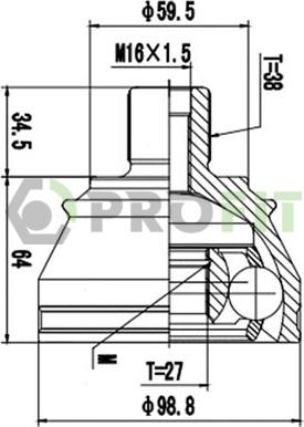 Profit 2710-1552 - Joint Kit, drive shaft autospares.lv