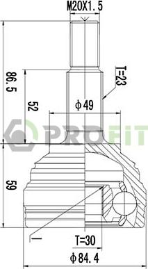 Profit 2710-1501 - Joint Kit, drive shaft autospares.lv