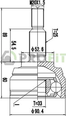 Profit 2710-1727 - Joint Kit, drive shaft autospares.lv