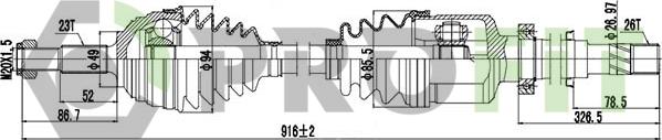 Profit 2730-0896 - Drive Shaft autospares.lv