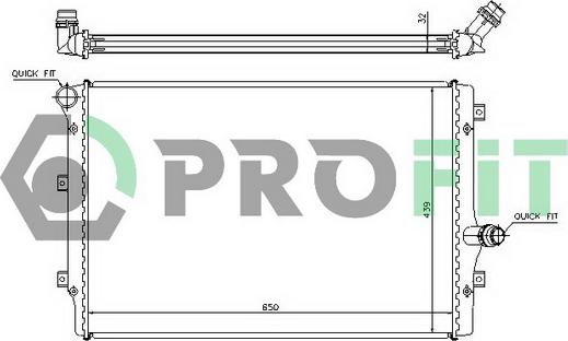 Profit PR 9569A2 - Radiator, engine cooling autospares.lv