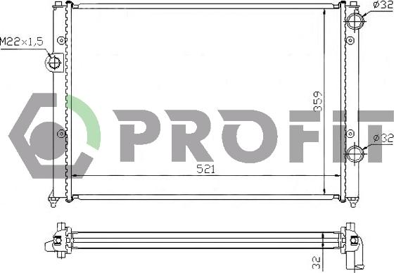 Profit PR 9565A3 - Radiator, engine cooling autospares.lv