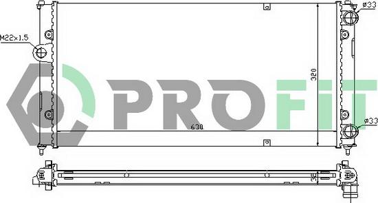 Profit PR 9504A3 - Radiator, engine cooling autospares.lv