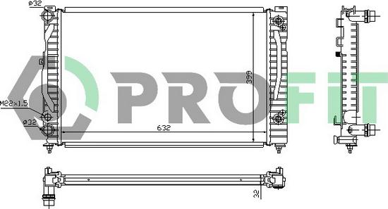 Profit PR 9539A1 - Radiator, engine cooling autospares.lv