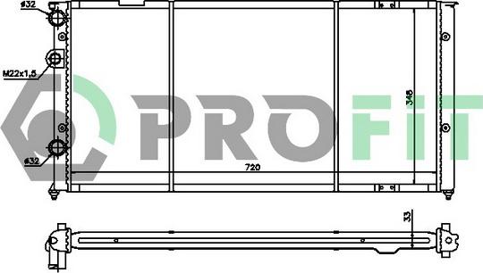 Profit PR 9537A5 - Radiator, engine cooling autospares.lv