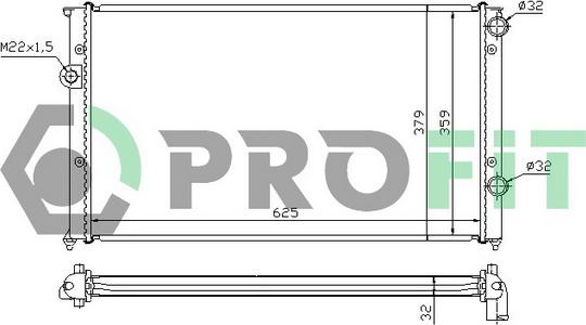 Profit PR 9537A3 - Radiator, engine cooling autospares.lv