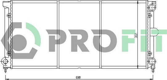 Profit PR 9537A2 - Radiator, engine cooling autospares.lv