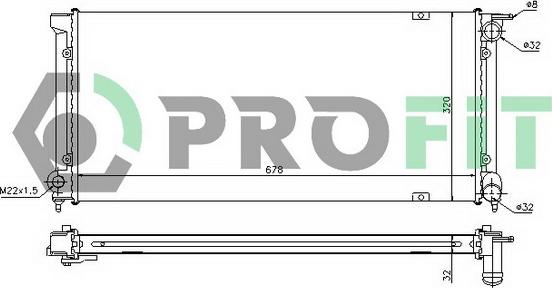 Profit PR 9521A1 - Radiator, engine cooling autospares.lv