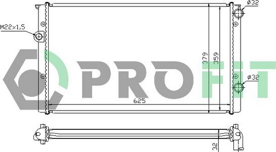 Profit PR 9522A3 - Radiator, engine cooling autospares.lv