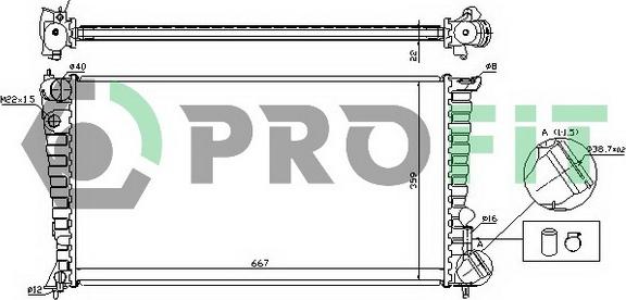 Profit PR 5560A1 - Radiator, engine cooling autospares.lv