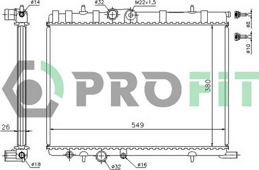 Profit PR 5514A1 - Radiator, engine cooling autospares.lv