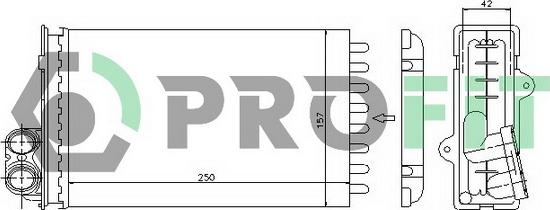 Profit PR 5538N1 - Heat Exchanger, interior heating autospares.lv