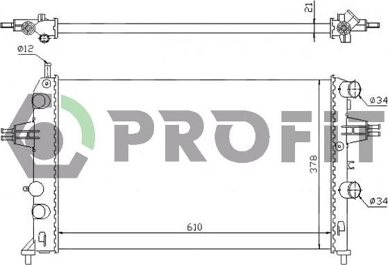 Profit PR 5054A3 - Radiator, engine cooling autospares.lv