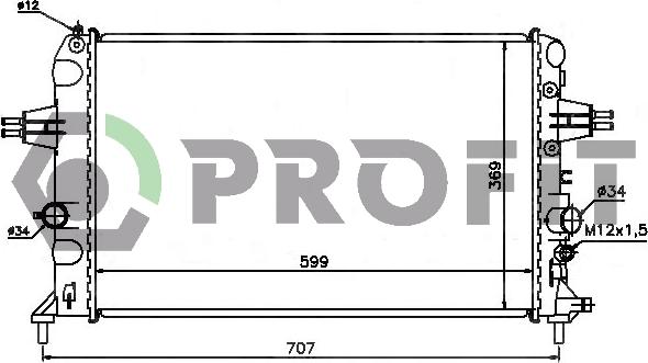 Profit PR 5054A2 - Radiator, engine cooling autospares.lv