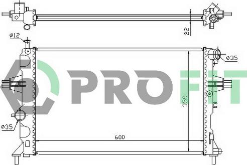 Profit PR 5051A1 - Radiator, engine cooling autospares.lv