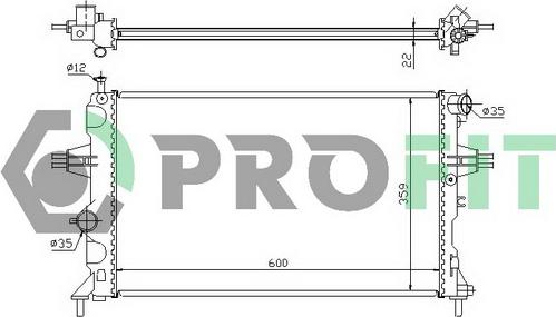 Profit PR 5053A1 - Radiator, engine cooling autospares.lv