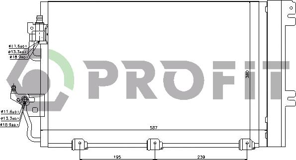 Profit PR 5052C1 - Condenser, air conditioning autospares.lv