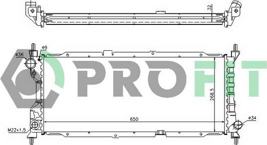 Profit PR 5018A3 - Radiator, engine cooling autospares.lv