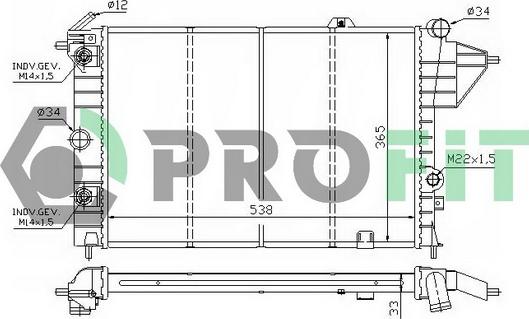 Profit PR 5078A1 - Radiator, engine cooling autospares.lv