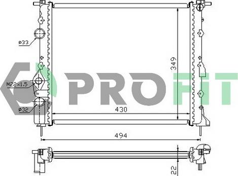 Profit PR 6042A1 - Radiator, engine cooling autospares.lv