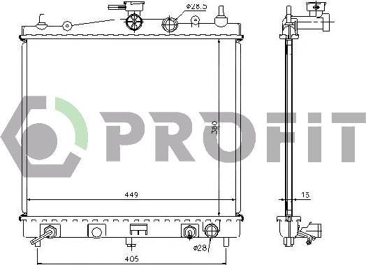 Profit PR 6055A1 - Radiator, engine cooling autospares.lv