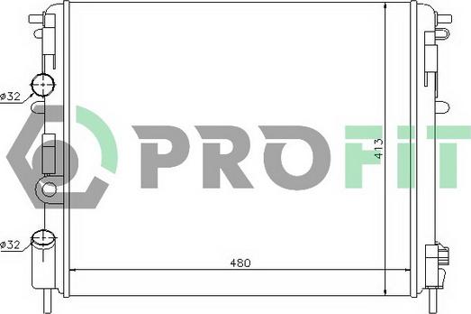 Profit PR 6032A1 - Radiator, engine cooling autospares.lv