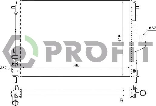 Profit PR 6037N9 - Radiator, engine cooling autospares.lv