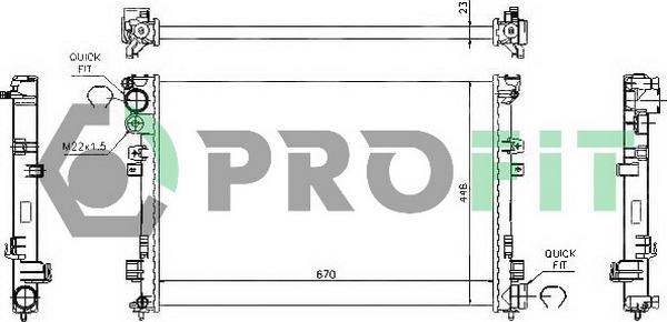 Profit PR 0545A1 - Radiator, engine cooling autospares.lv