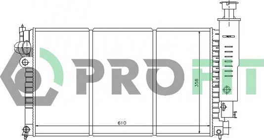 Profit PR 0540A1 - Radiator, engine cooling autospares.lv