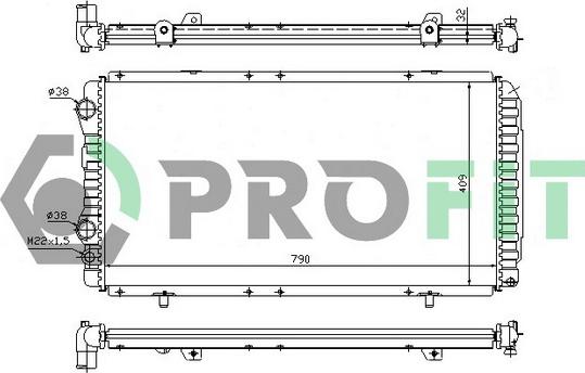 Profit PR 0540N1 - Radiator, engine cooling autospares.lv