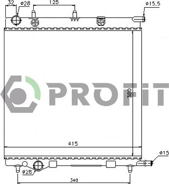 Profit PR 0524A1 - Radiator, engine cooling autospares.lv