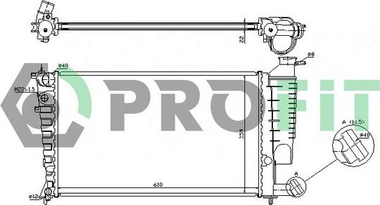 Profit PR 0520N1 - Radiator, engine cooling autospares.lv