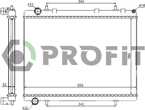 Profit PR 0523A1 - Radiator, engine cooling autospares.lv