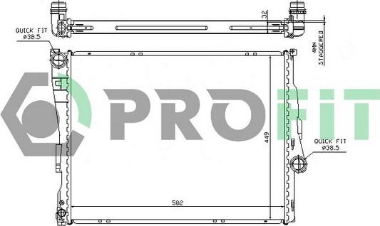 Profit PR 0054A3 - Radiator, engine cooling autospares.lv