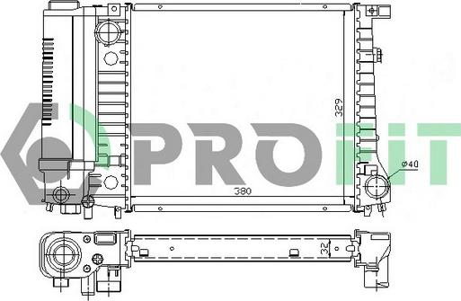 Profit PR 0054A2 - Radiator, engine cooling autospares.lv