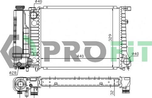 Profit PR 0060A1 - Radiator, engine cooling autospares.lv